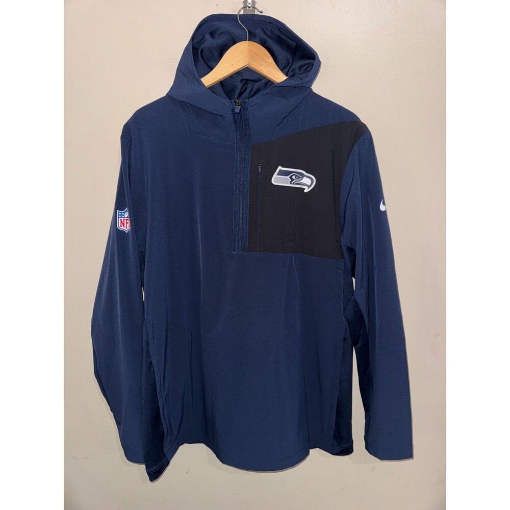 Men's XL Nike NFL Seattle Seahawks Team Issued PE Pregame 1/2 Zip Anorak Jacket